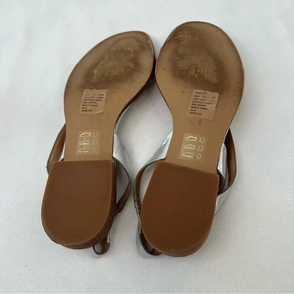 Madewell The Heidi Slingback Sandals in Metallic Silver Sz 9 - Picture 12 of 14